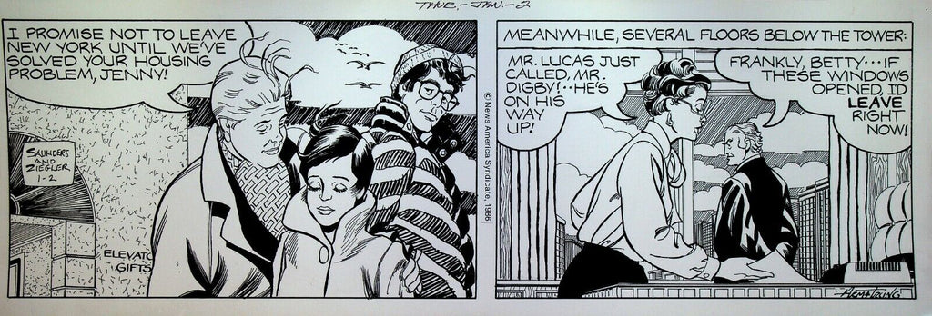 Mary Worth Original Comic Strip Art Allen Saunders Bill Ziegler January 2 1986