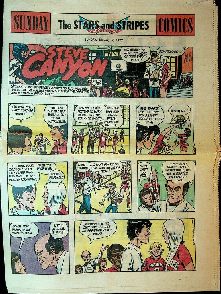 Stars & Stripes Sunday Newspaper Comic Section January 9 1977 Prince Valiant BC