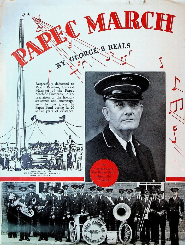 Papec March Sheet Music George Reals Papec Machine Co 1936 Upstate NY