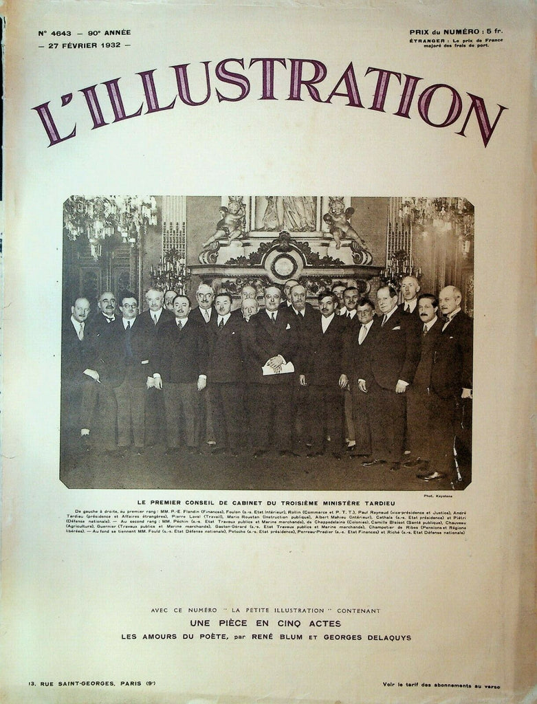 L'Illustration Magazine February 27 1932 China Japan War Ice Hockey