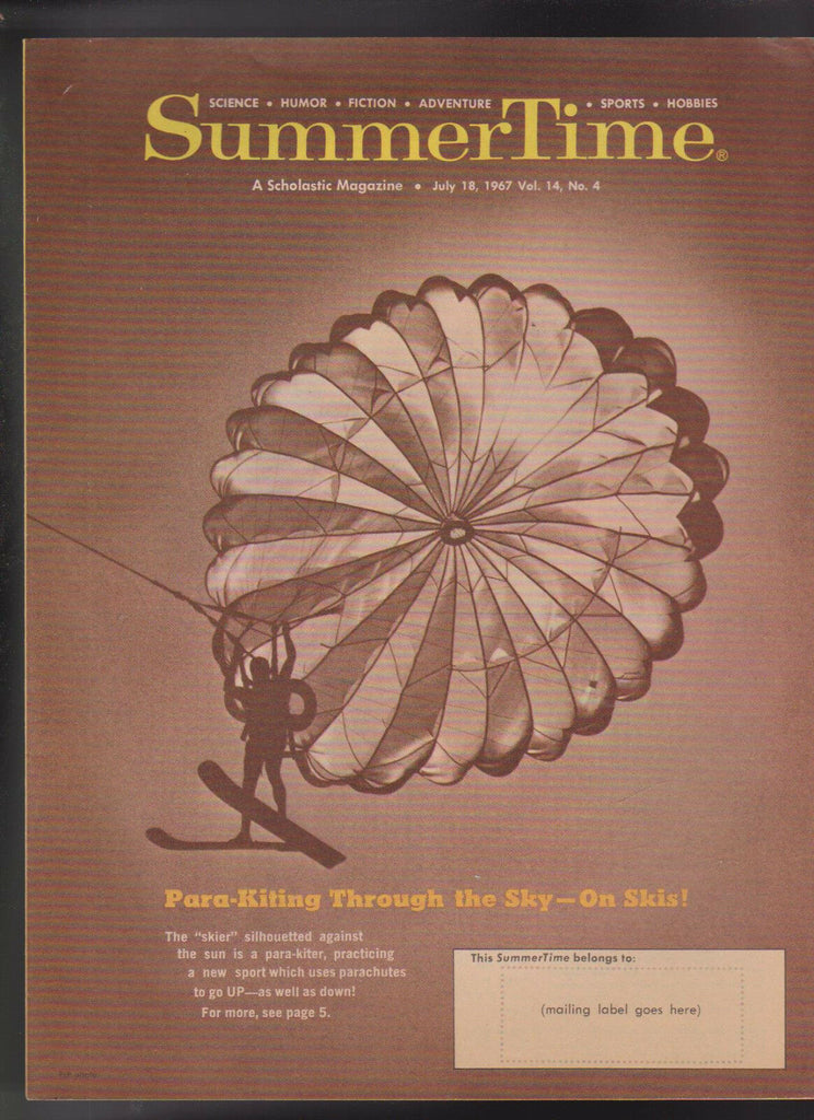 Summertime Magazine July 18 1967 Parachute Cover Para-Kiting