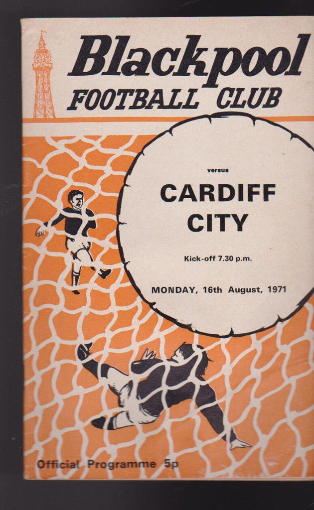Cardiff City At Blackpool FC August 16 1971 Soccer Program Football