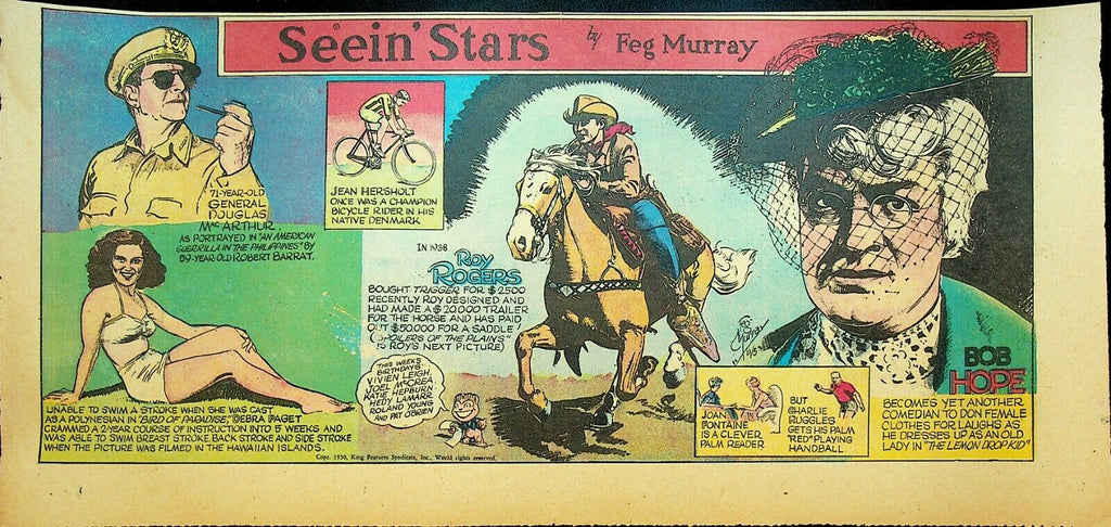 Seein Stars Comic Strip November 5 1950 Roy Rogers Trigger Bob Hope Debra Paget