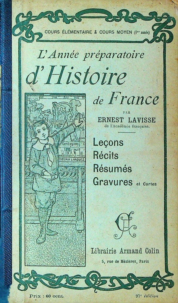 L'Annee Preparatoire d'Histoire de France Ernest Lavisse 1903 HC Book