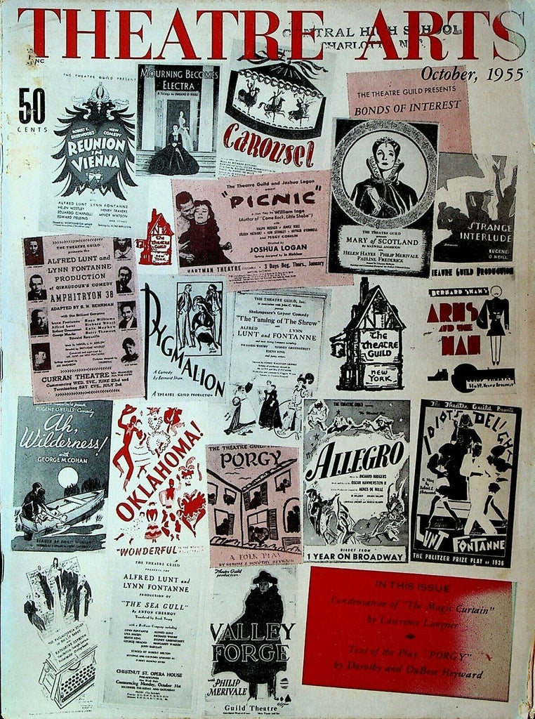 Theatre Arts Magazine October 1955 Theatre Guild Joseph Wood Krutch