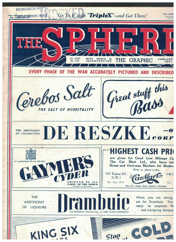 Sphere Magazine January 11 1941 Victory at Bardia London Blitz World War II