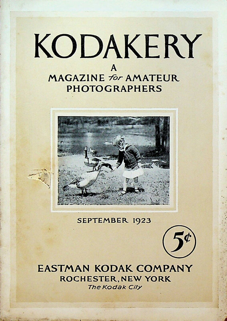 Kodakery Magazine for Amateur Photographers Kodak September 1923 Rochester NY