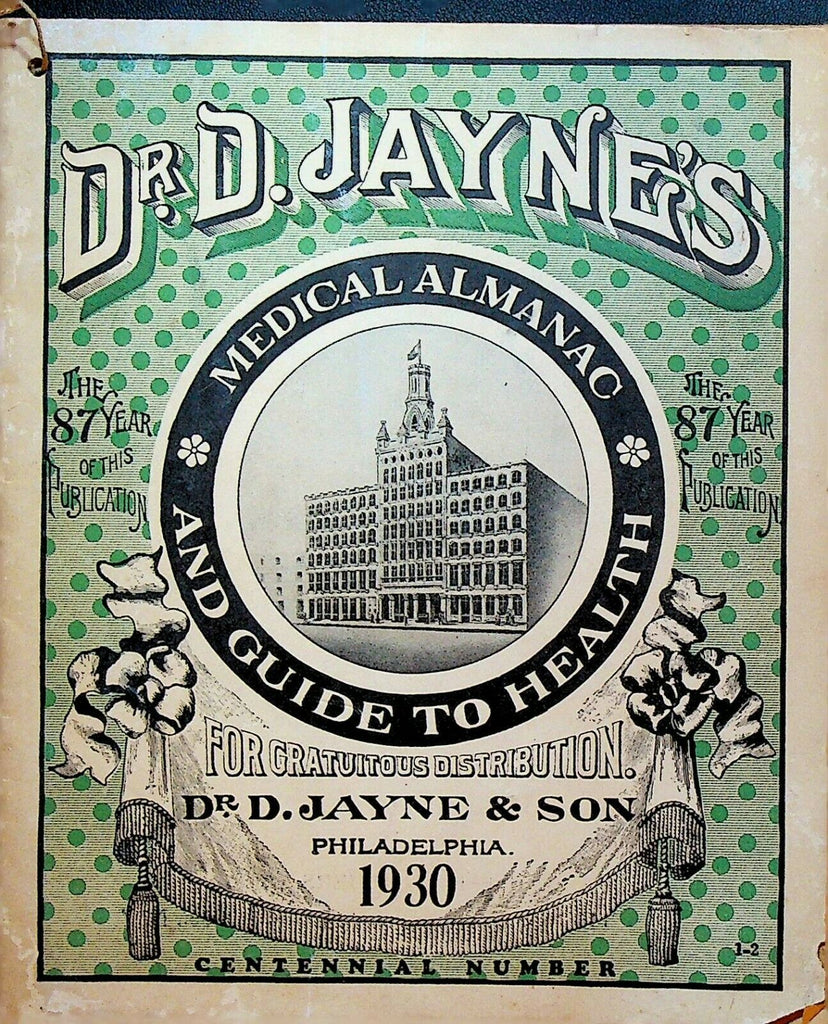 Dr D Jaynes Medical Almanac & Guide to Health 1930 Quack Medicine