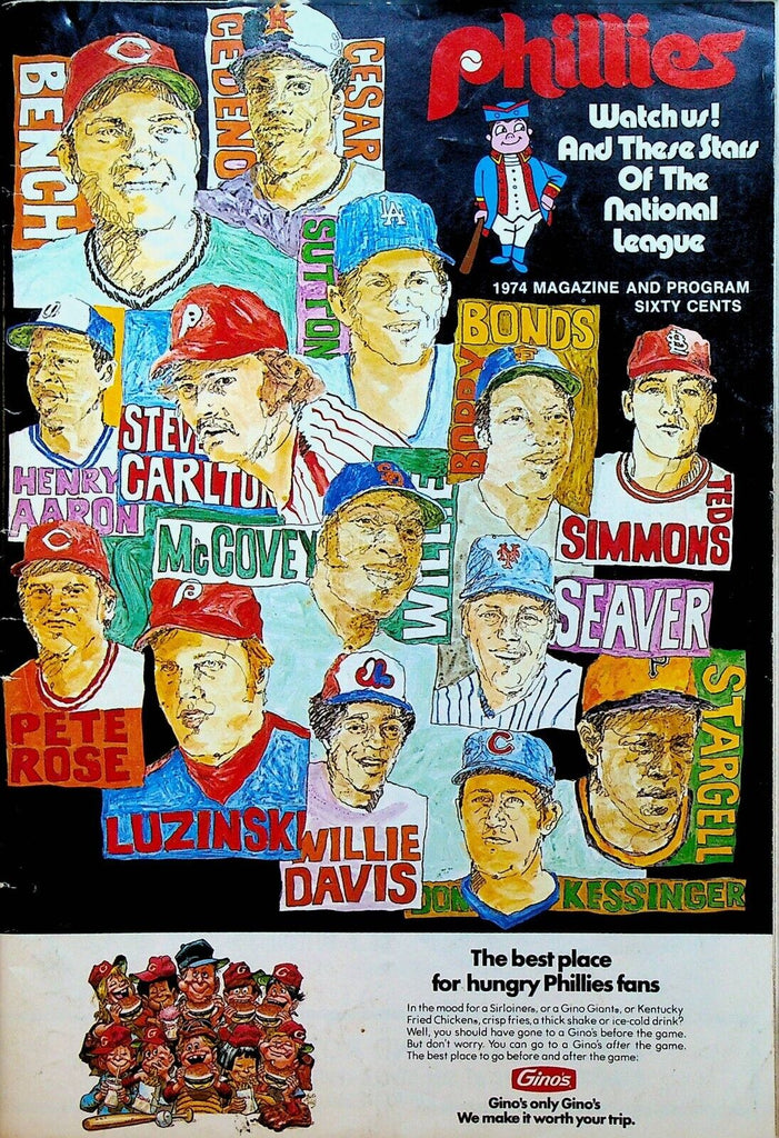 Philadelphia Phillies 1974 Program Magazine Scorecard V Pittsburgh Pirates