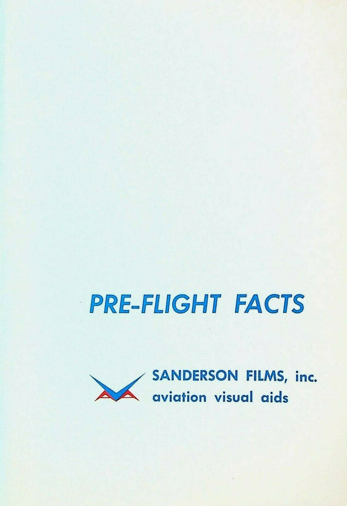 Pre-Flight Facts Booklet Sanderson Films 1960 Flight Airplanes