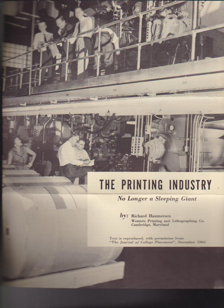 The Printing Industry No Longer a Sleeping Giant 1961 Brochure Richard Haumersen