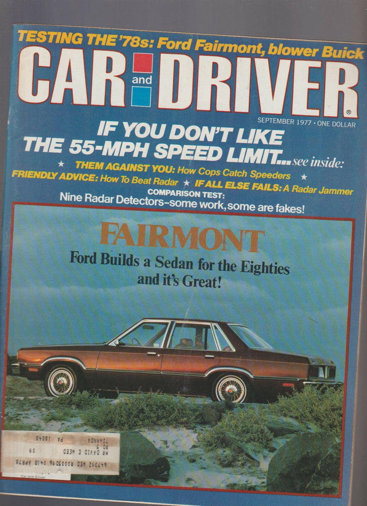 Car and Driver Magazine September 1977 Ford Fairmont Buick Bugatti