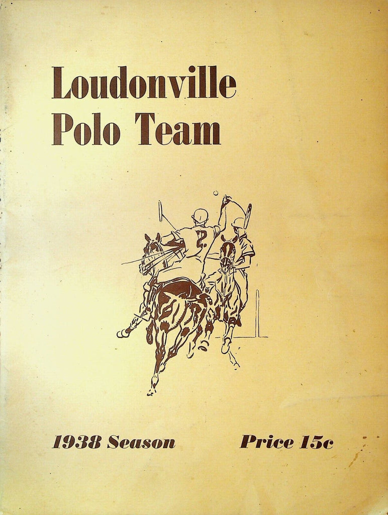 Loudonville NY Polo Team Program 1938 Season Wheeler Evans Gloeckner