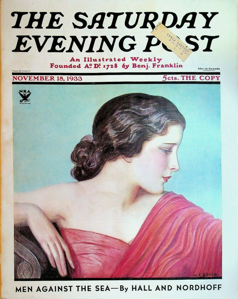 Saturday Evening Post November 18 1933 WT Benda Mary Roberts Rinehart