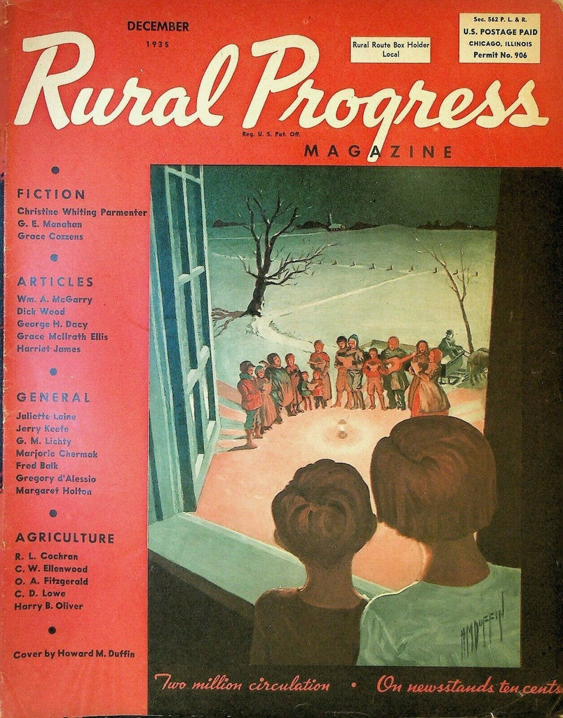 Rural Progress Magazine December 1935 Shirley Temple Kate Smith Howard Duffin