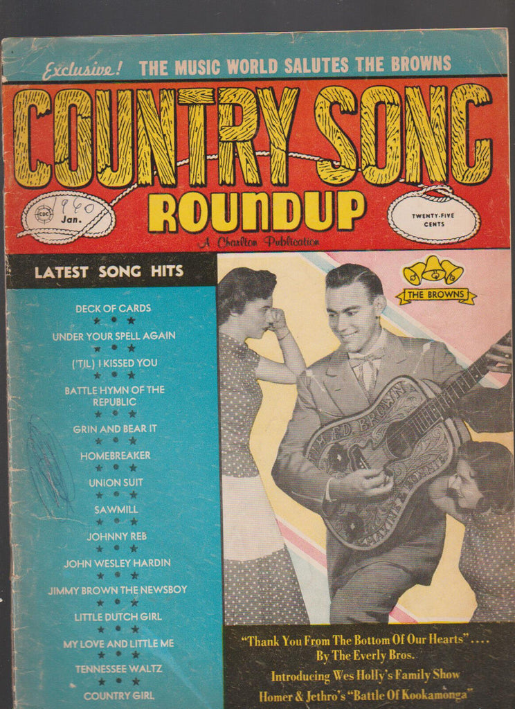 Country Song Roundup January 1960 The Browns Everly Brothers Homer & Jethro
