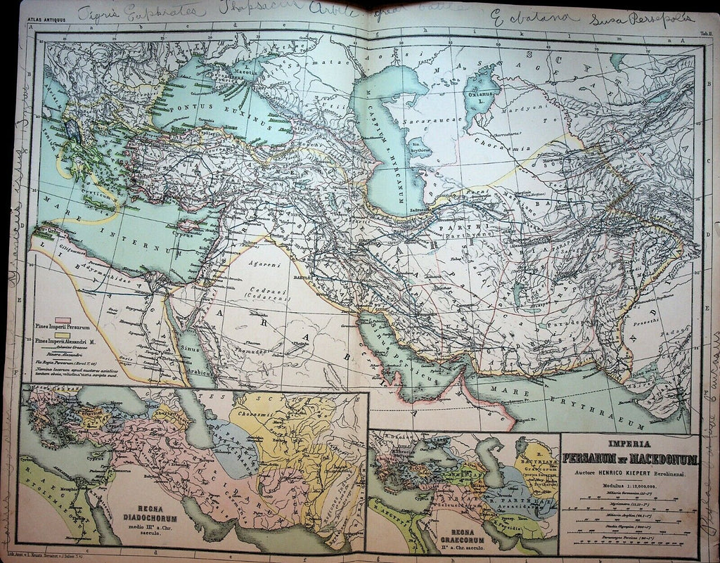 Persia and Macedonia 1892 Dietrich Reimer Kiepert's Atlas Antiquus Map