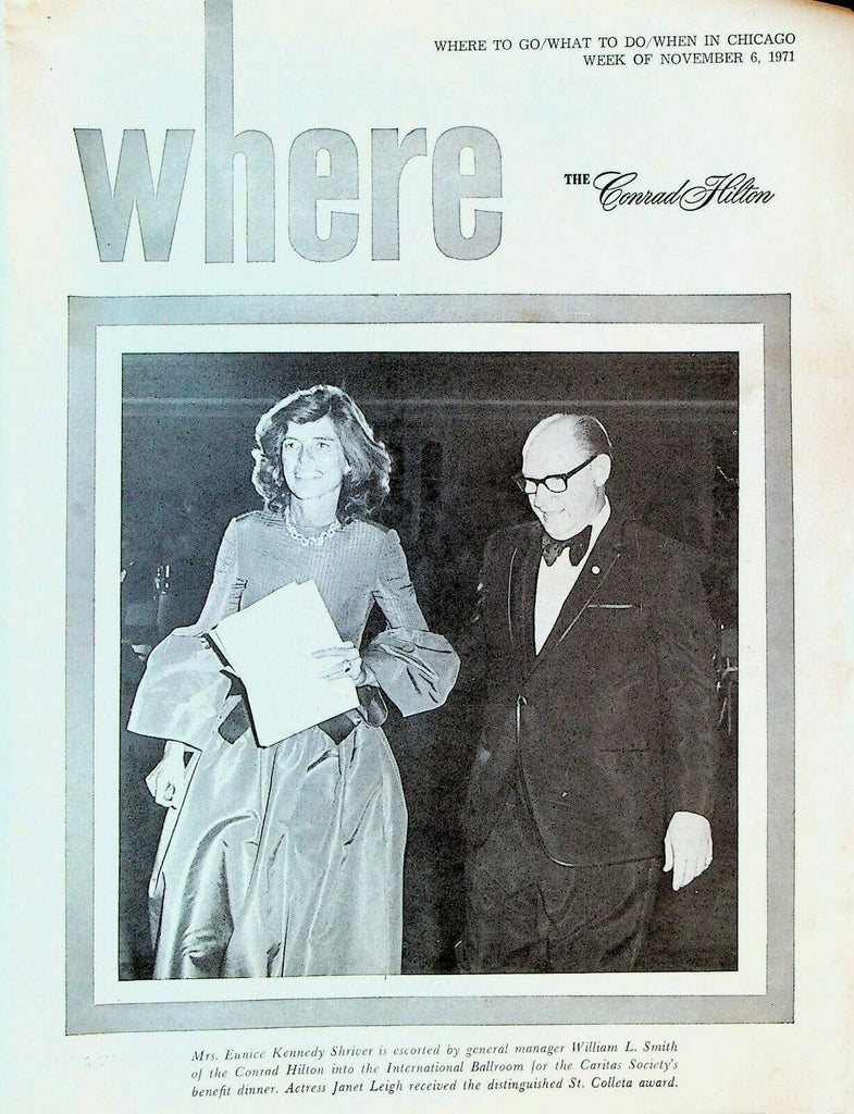 Where the Conrad Hilton Magazine Chicago Eunice Kennedy Shriver November 6 1971