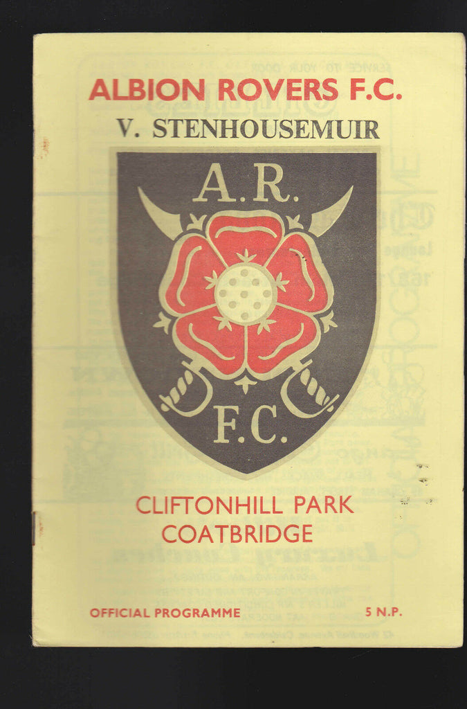 Albion Rovers FC v Stenhousemuir Official Programme Oct 27 1973