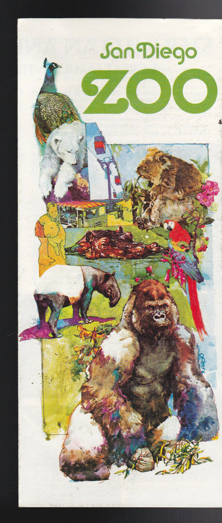 San Diego Zoo 1970s Brochure Gorilla Polar Bear