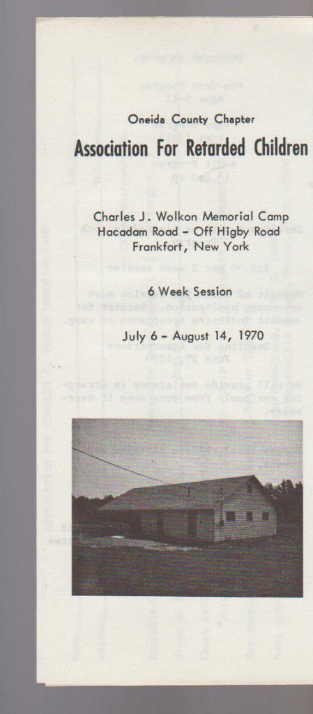 Oneida County NY Chapter Association for Retarded Children 1970 Brochure
