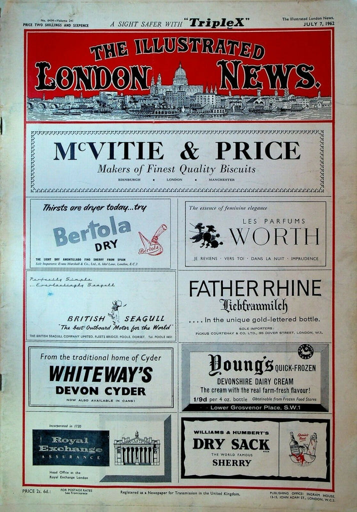 Illustrated London News July 7 1962 Winston Churchill Queen Elizabeth Wimbledon
