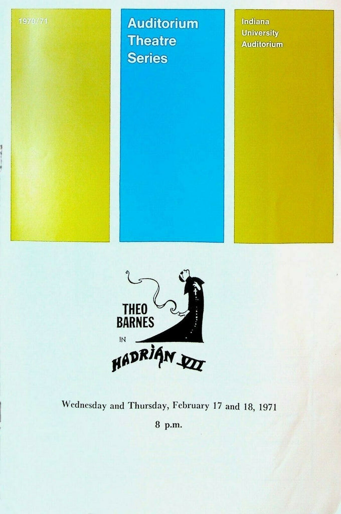 Hadrian VII Program February 1971 Indiana University Theo Barnes
