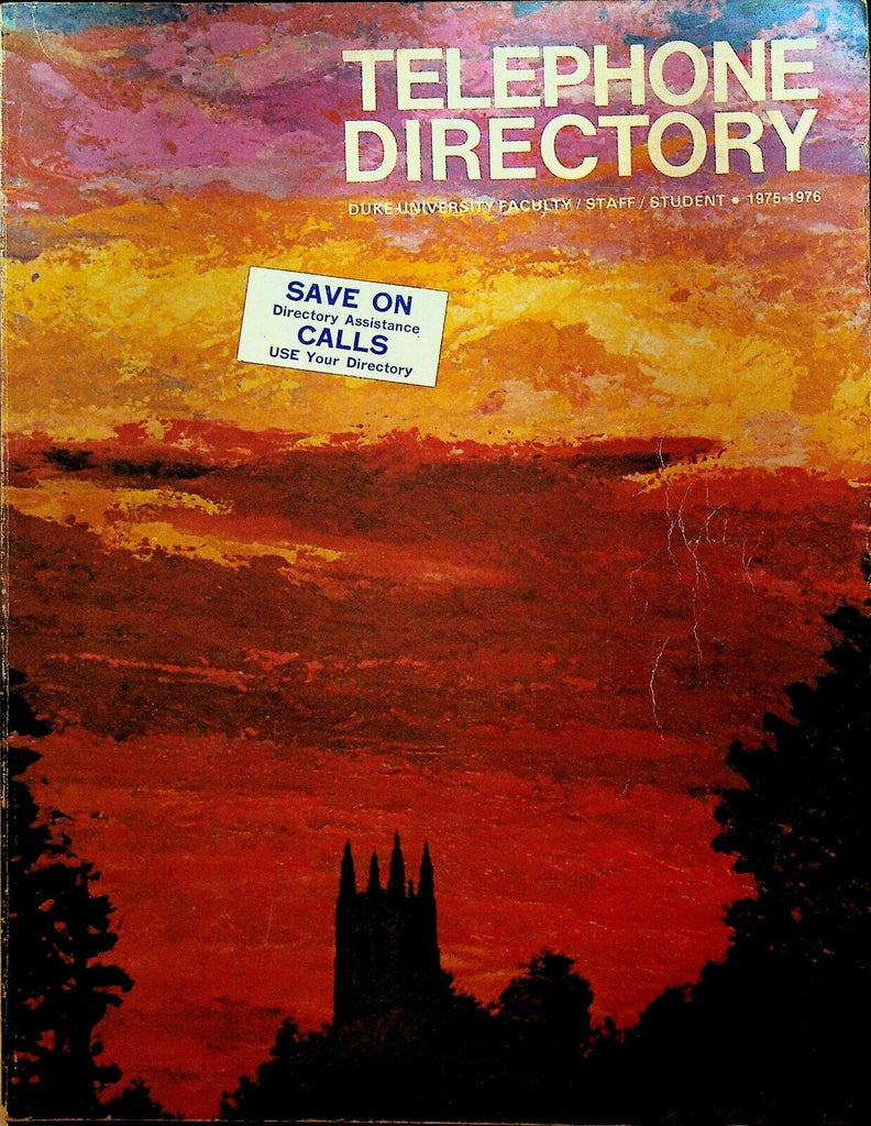 Duke University Telephone Directory 1975 1976 Faculty Staff Student