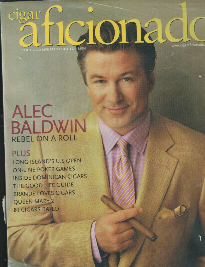 Cigar Aficionado Magazine June 2004 Alec Baldwin US Open Queen Mary 2 Brande