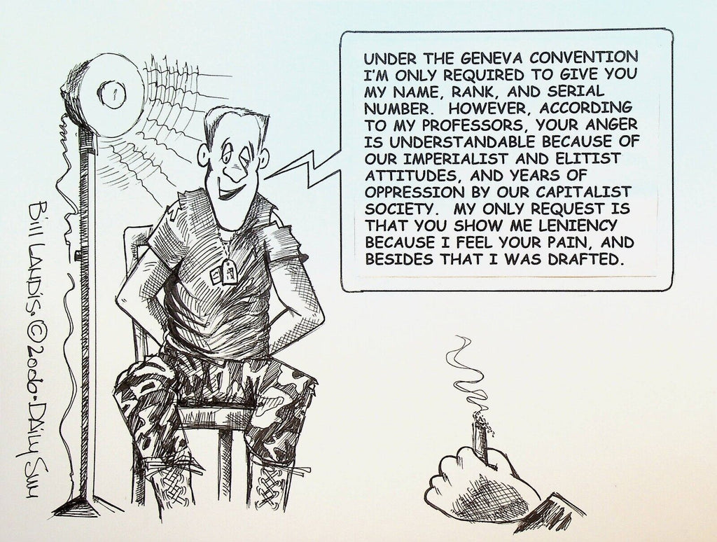 Bill Landis Original Cartoon Art The Villages Daily Sun 2006 US Soldier