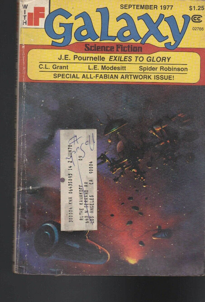 Galaxy Magazine September 1977 Fabian artwork JE Pournelle CL Grant