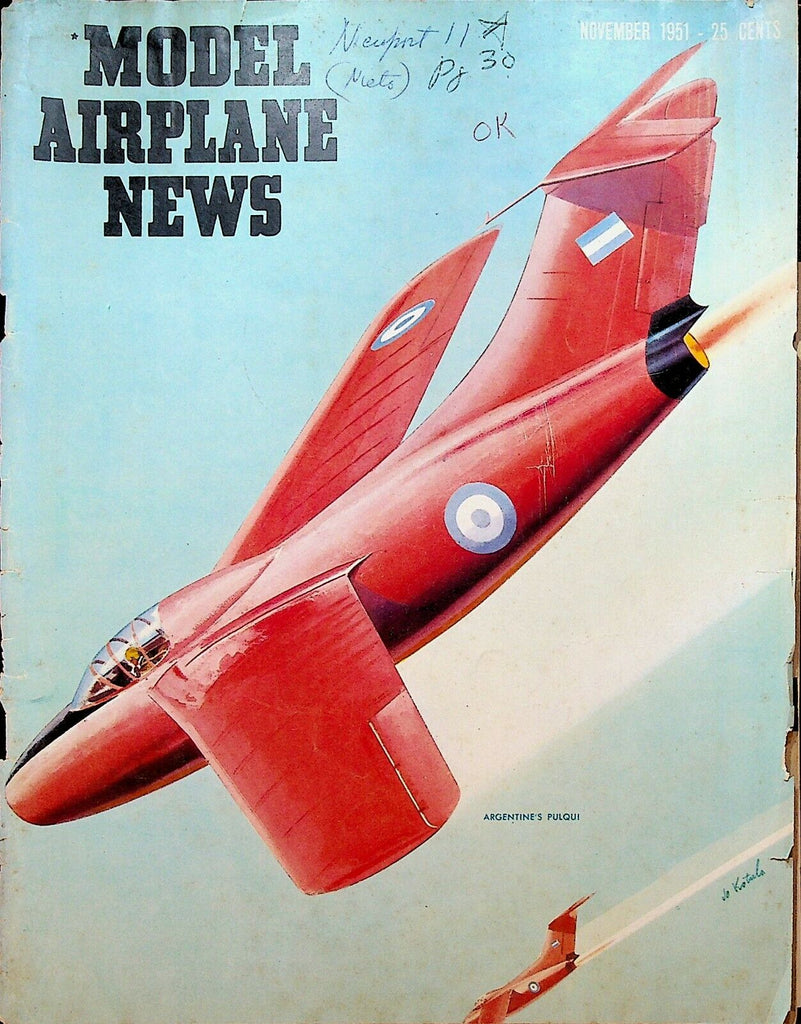 Model Airplane News November 1951 Midgets at Air Race Nieuport II Masterplan