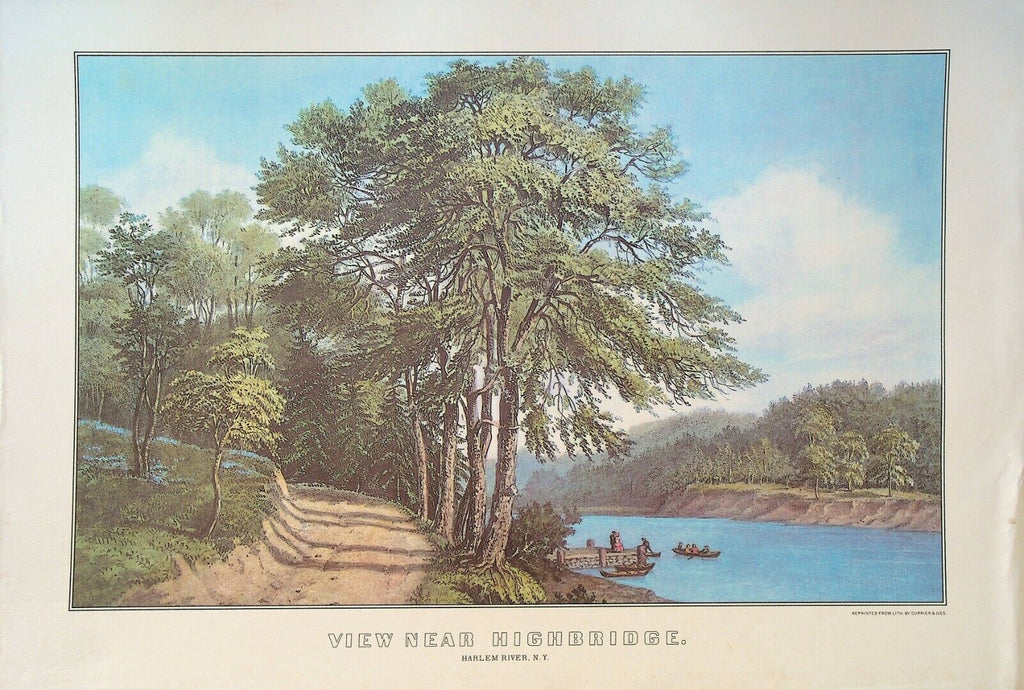 Currier & Ives Calendar Topper 1978 View Near Highbridge Harlem River NY