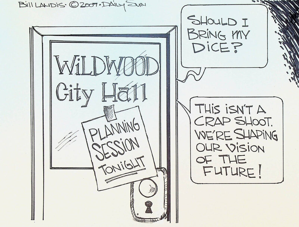 Bill Landis Original Cartoon Art The Villages Daily Sun 2007 Wildwood Florida