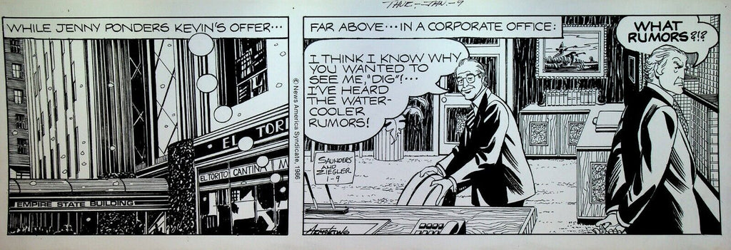Mary Worth Original Comic Strip Art Allen Saunders Bill Ziegler January 9 1986