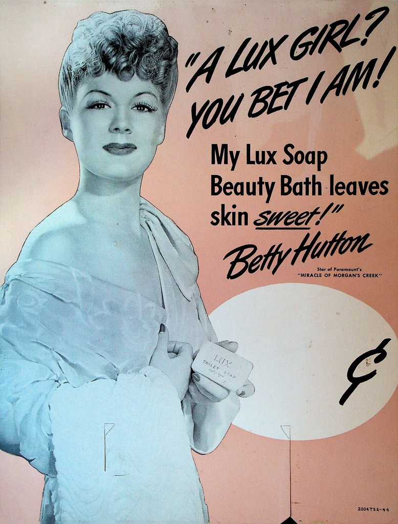 Betty Hutton Lux Girl Store Display Advertisement Lux Soap 1944