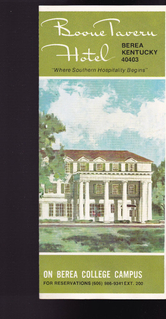 Boone Tavern Hotel Berea Kentucky Brochure Berea College Campus