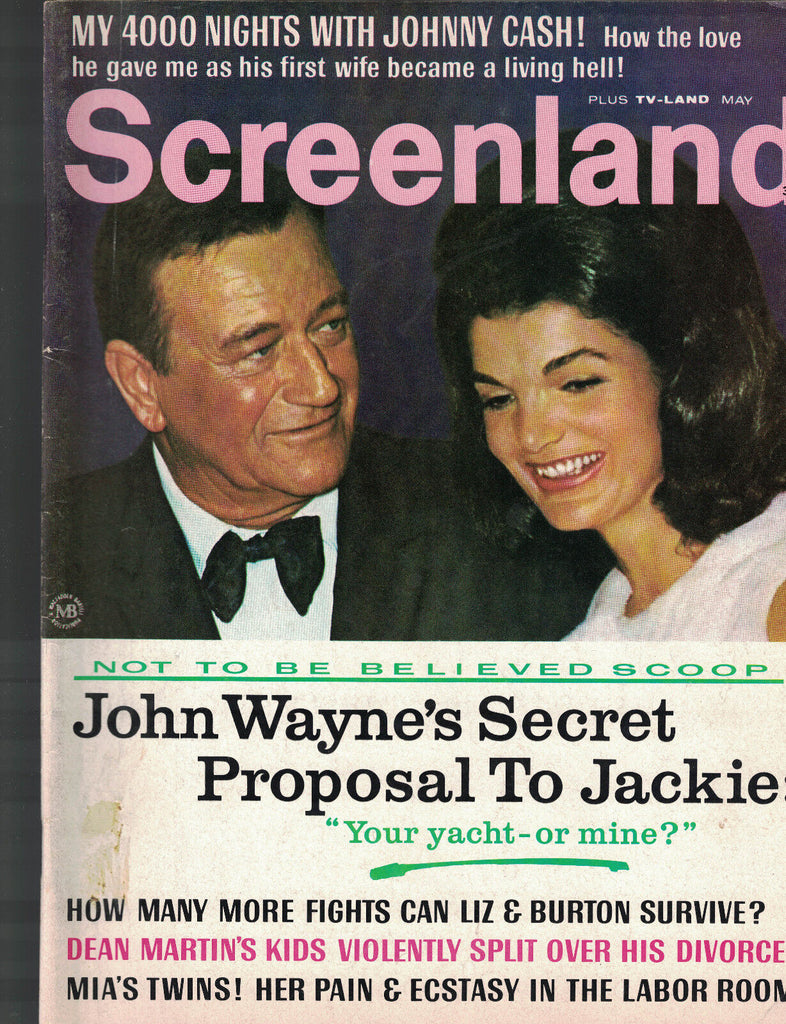 Screenland Magazine May 1970 John Wayne Jackie Kennedy Johnny Cash Dean Martin