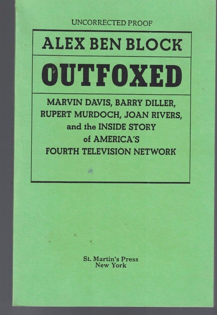 Outfoxed by Alex Ben Block Uncorrected Proof  Fox TV 1990