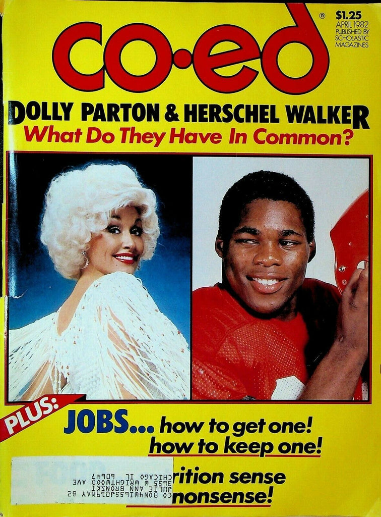 Co-Ed Magazine April 1982 Dolly Parton Herschel Walker Bulimia Mary Dunham