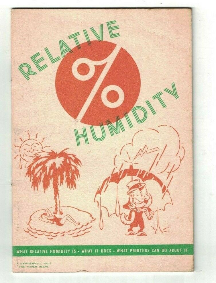 Relative Humidity 1954 Hammermill Paper Co Erie Pa Booklet for Printers