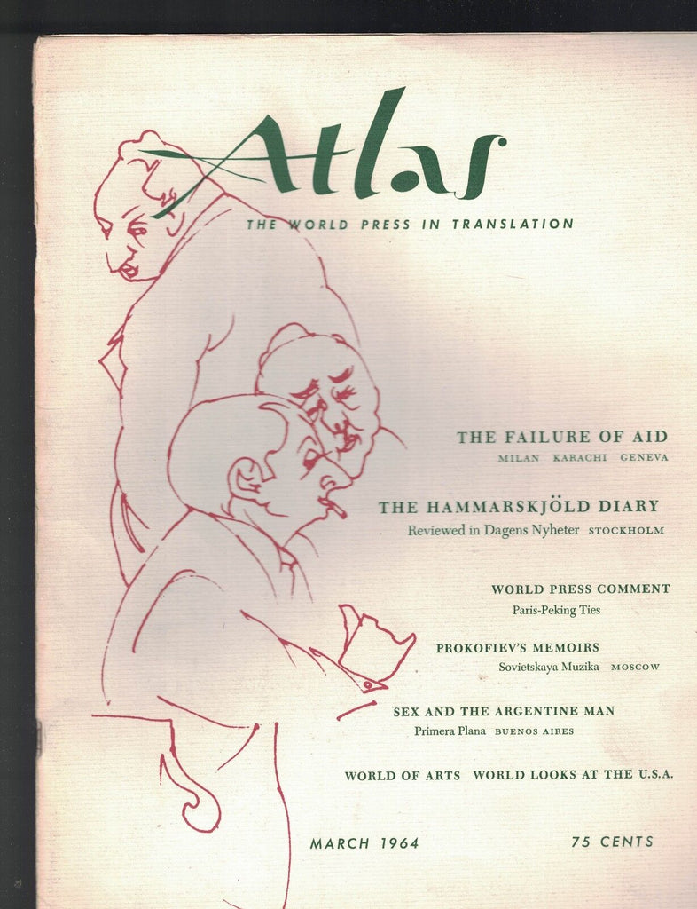 Atlas Magazine March 1964 Hammarskjold Prokofiev Albania Algiers