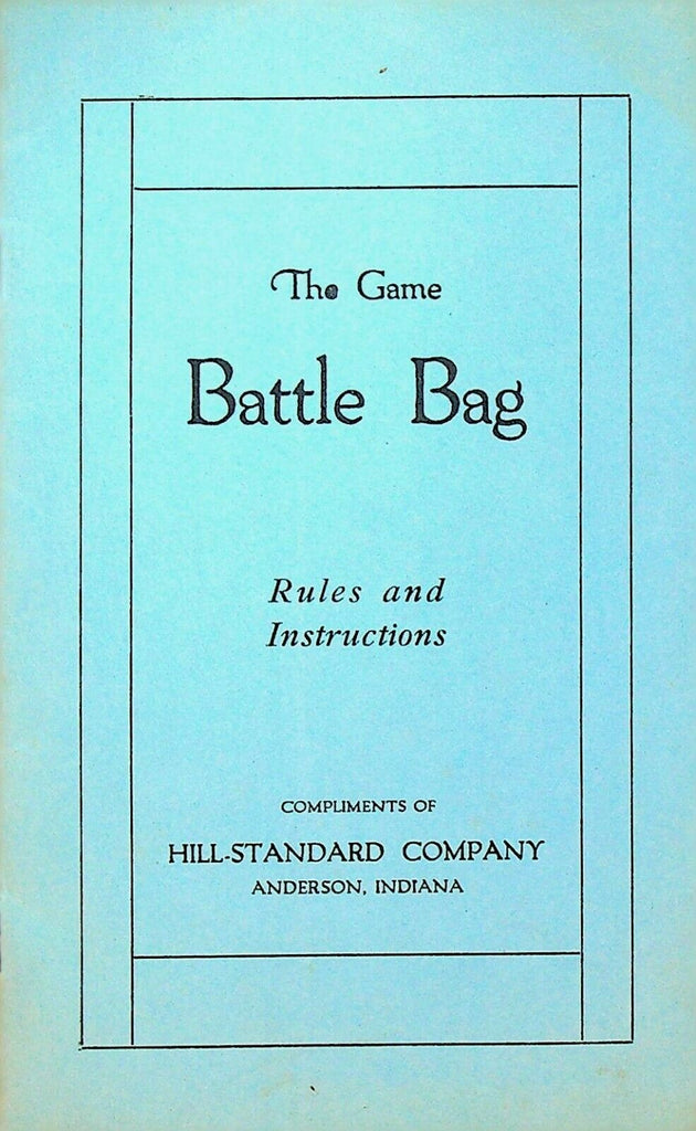 Battle Bag the Game Rules & Instructions Hill-Standard Co Anderson Indiana 1920s