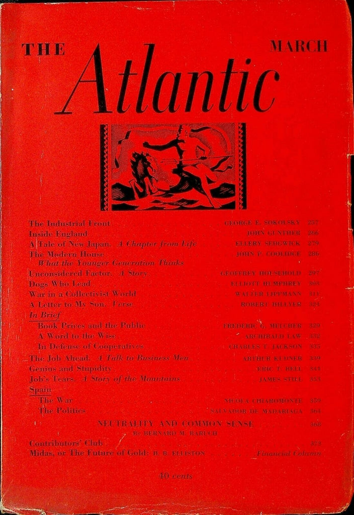 Atlantic Magazine March 1937 Japan Spain England Industrial Front