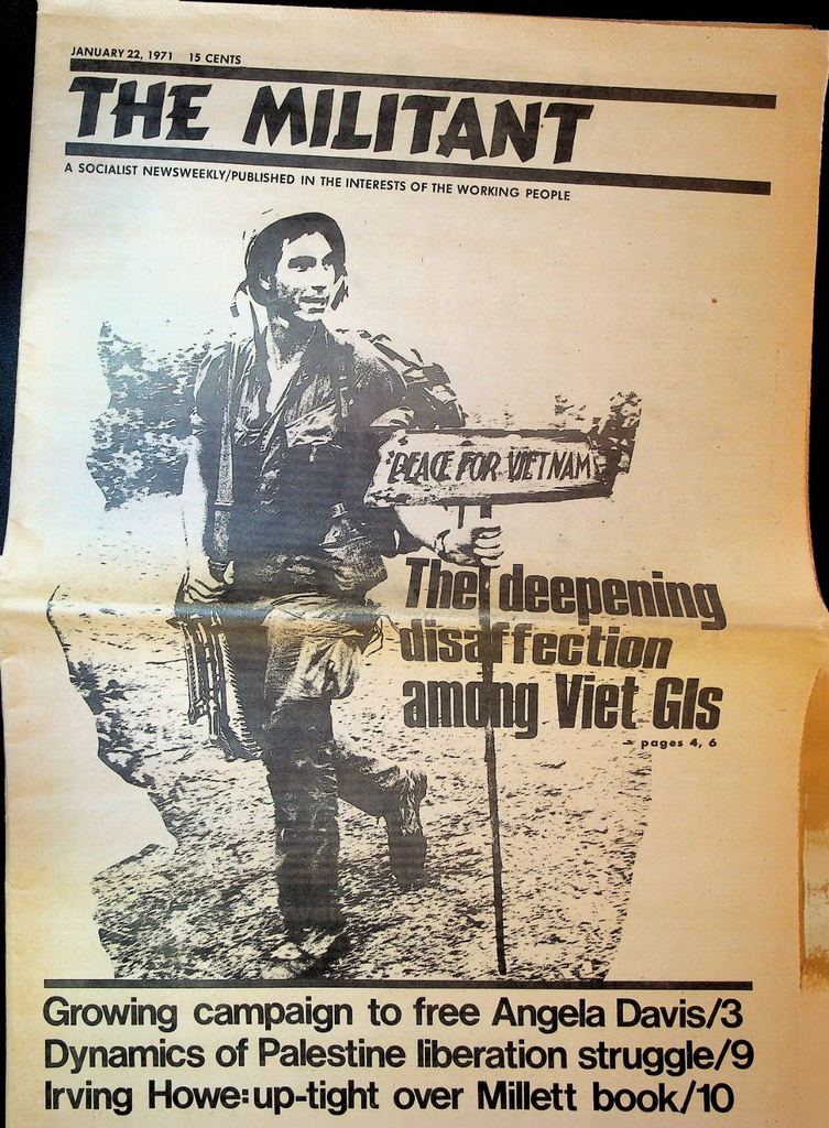 The Militant January 22 1971 Socialist Vietnam War Soldiers Angela Davis