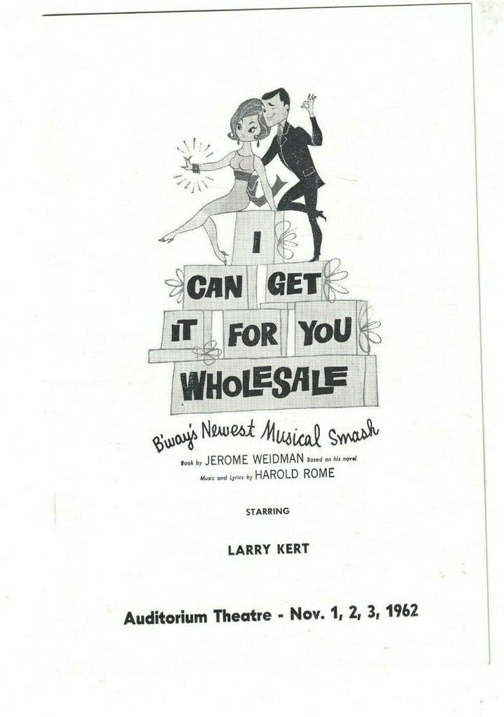 I Can Get It For You Wholesale Program November 1 1962 Rochester NY Larry Kert