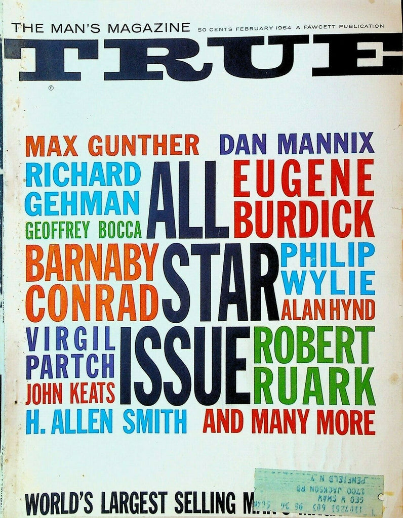 True Magazine February 1964 Burt Lancaster Maera Bullfighter Philip Wylie