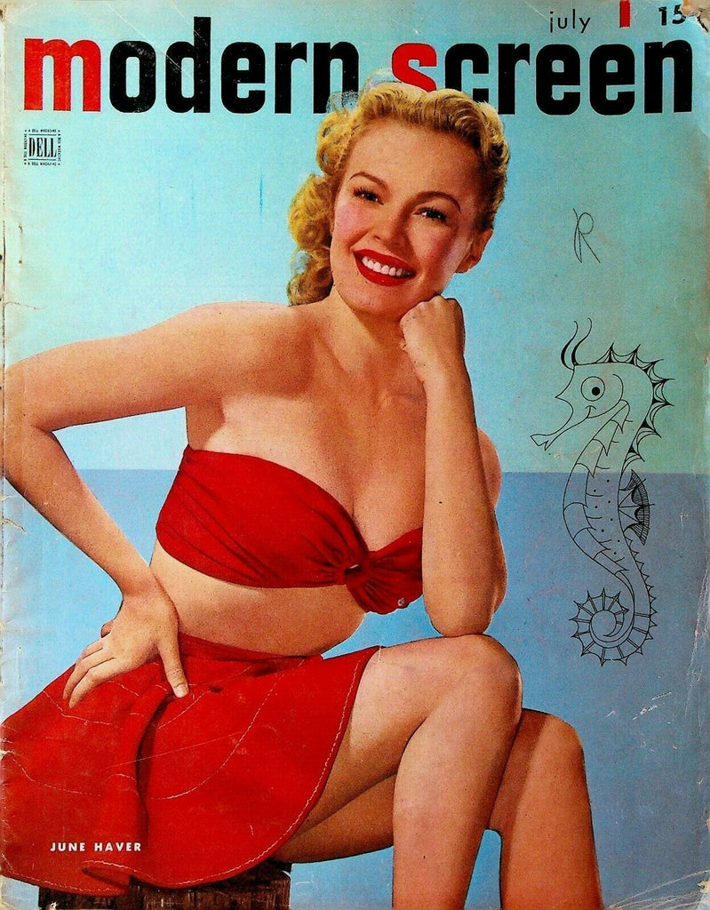 Modern Screen July 1948 June Haver Ronald Reagan Clark Gable Gene Tierney