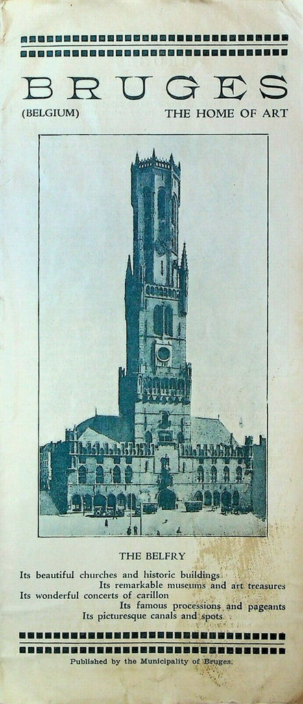 Bruges Belgium Booklet The Home of Art Belfry 1930s