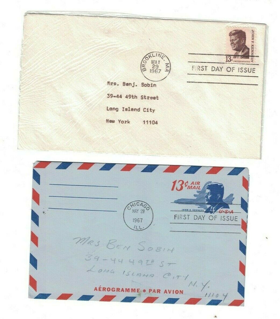 JFK John F Kennedy First Day of Issue Covers May 29 1967 Stamps Air Mail